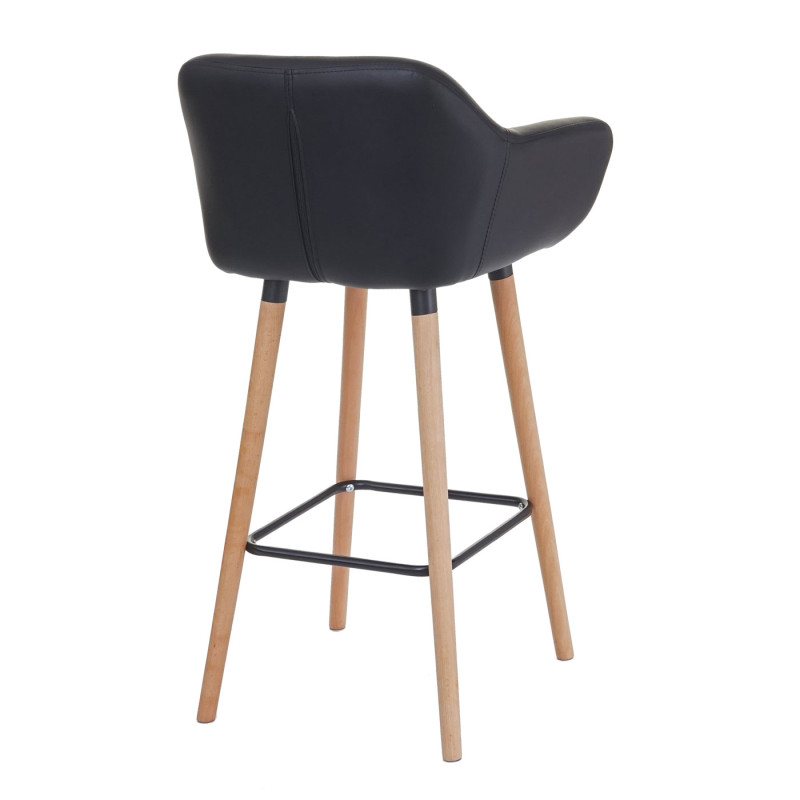 Tabouret de bar Malmö T381, chaise de bar tabouret de comptoir - simili cuir, noir