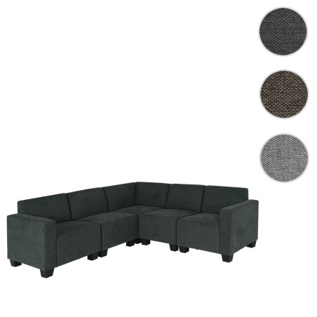 Modular Sofa-System Ensemble de canapés Lyon 5, tissu/textile - brun