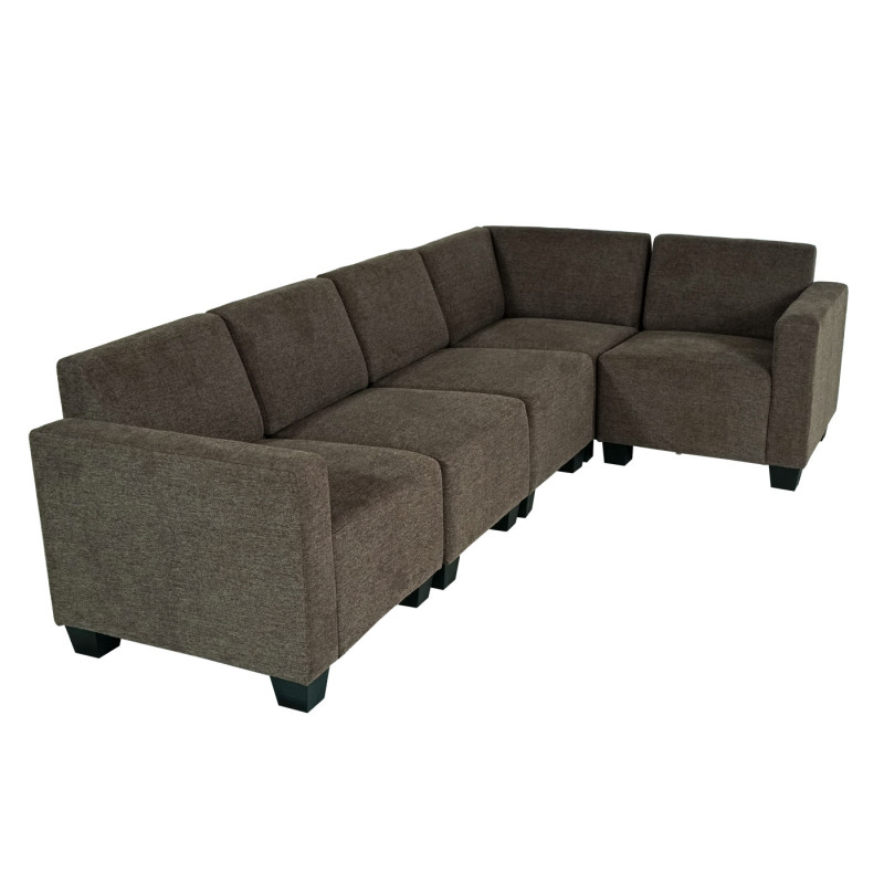 Modular Sofa-System Ensemble de canapés Lyon 5, tissu/textile - brun