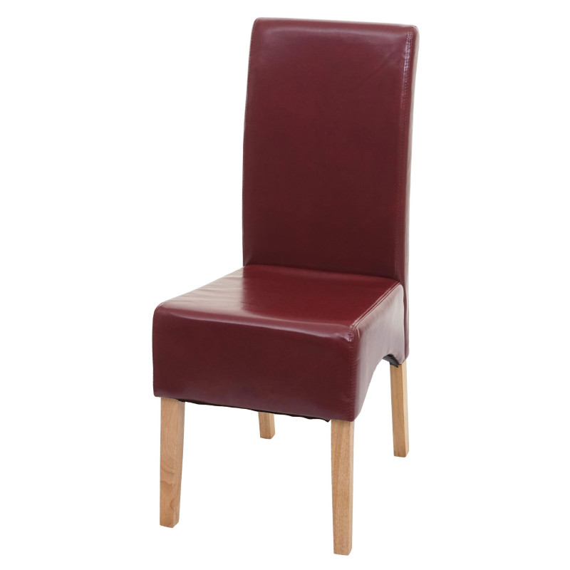 Chaise de salle à manger Latina, , cuir - rouge, pieds légers