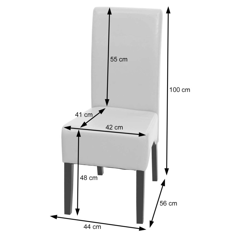 Chaise de salle à manger Latina, , cuir - rouge, pieds légers