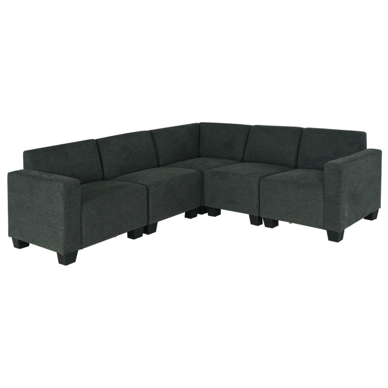 Modular Sofa-System Ensemble de canapés Lyon 5, tissu/textile - gris anthracite