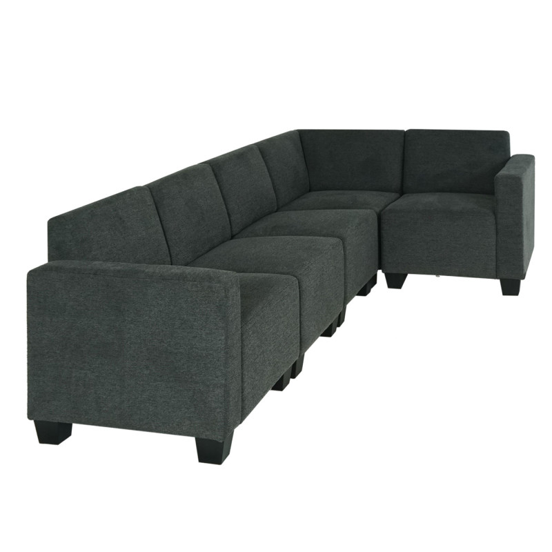 Modular Sofa-System Ensemble de canapés Lyon 5, tissu/textile - gris anthracite