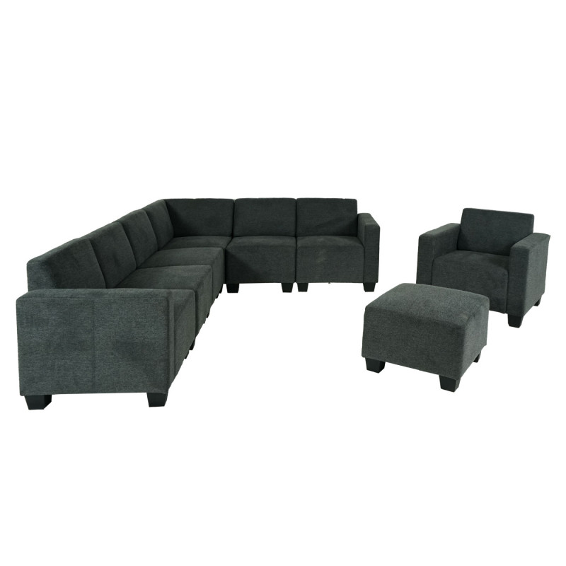 Modular Sofa-System Ensemble de canapés Lyon 6-2, tissu/textile - gris anthracite