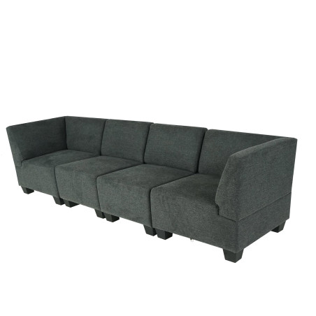 Modular Canapé 4 places Lyon, tissu/textile - gris anthracite, accoudoirs hauts