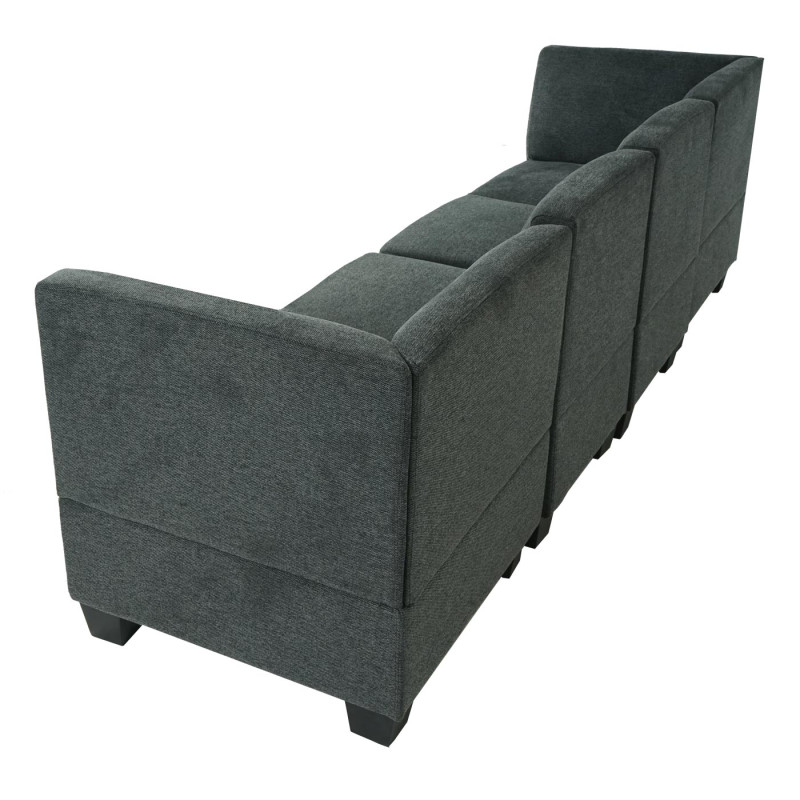 Modular Canapé 4 places Lyon, tissu/textile - gris anthracite, accoudoirs hauts