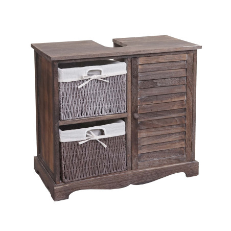 Meuble sous-vasque meuble sous-vasque de salle de bain 60x65x31cm - shabby marron