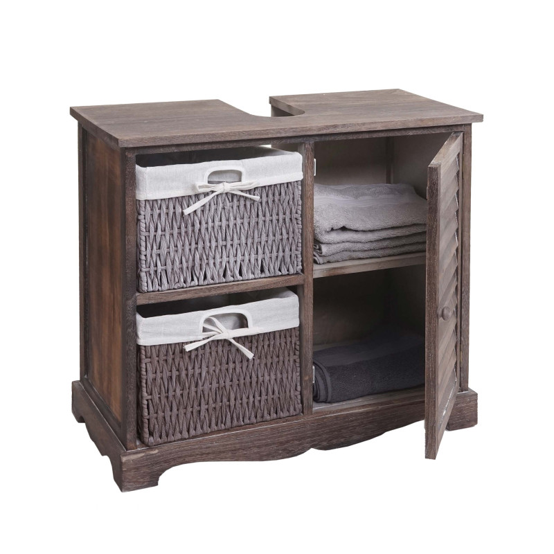 Meuble sous-vasque meuble sous-vasque de salle de bain 60x65x31cm - shabby marron