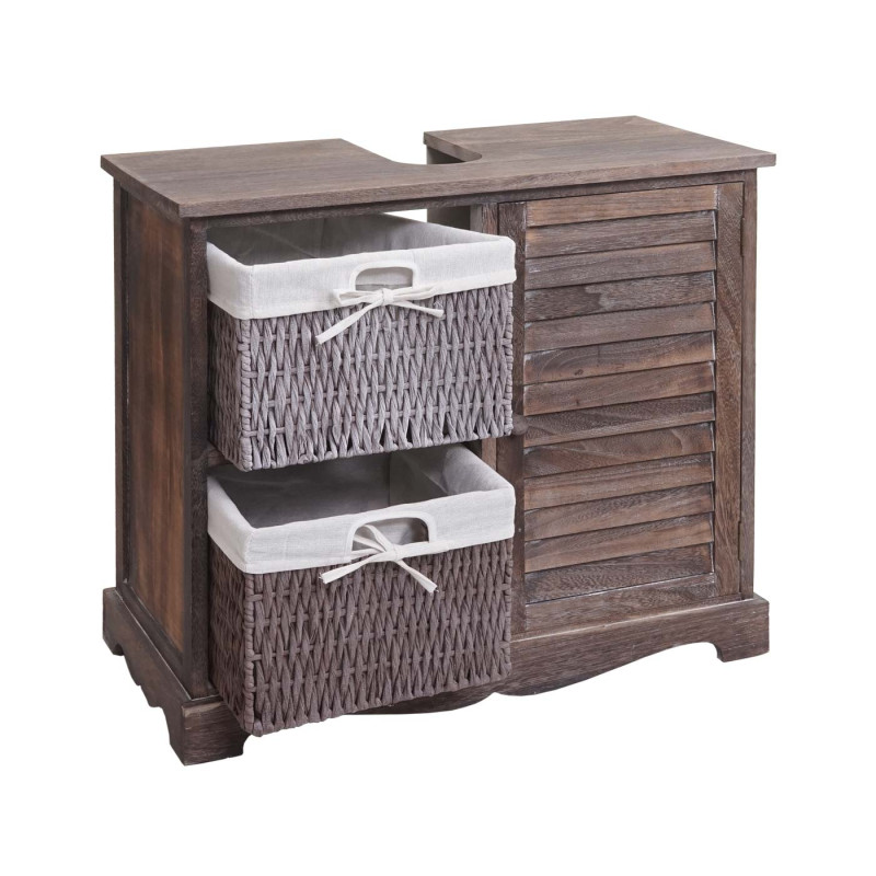 Meuble sous-vasque meuble sous-vasque de salle de bain 60x65x31cm - shabby marron