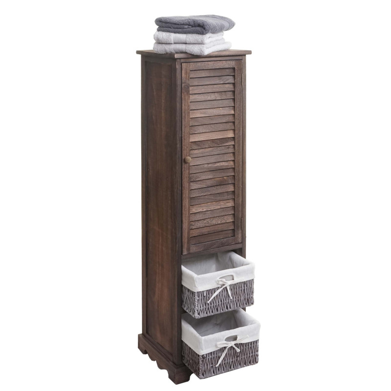 Commode de salle de bain meuble de salle de bain 120x27x29cm bois massif - shabby marron