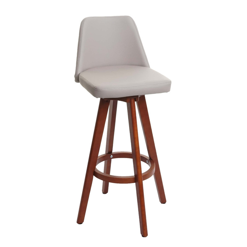 Tabouret de bar tabouret de bar tabouret de comptoir, bois simili cuir pivotant - taupe