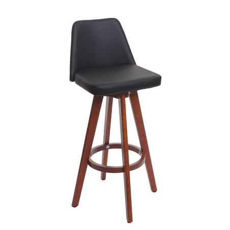 Tabouret de bar tabouret de bar tabouret de comptoir, bois simili cuir pivotant - noir