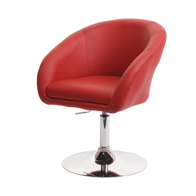 Chaise de salle à manger chaise de salon pivotante, réglable en hauteur en similicuir - rouge
