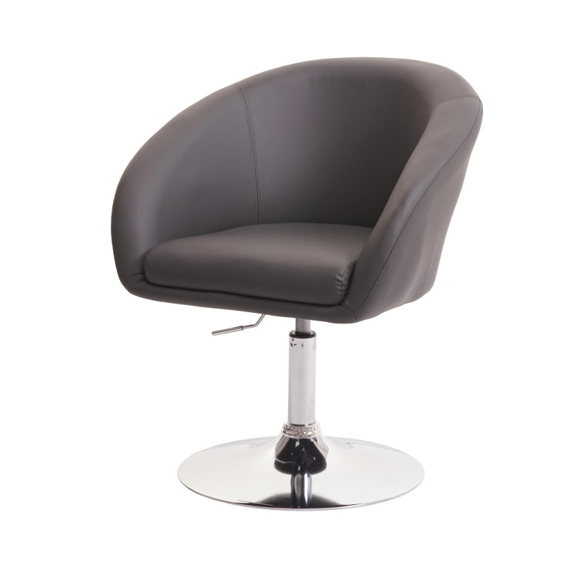 Chaise de salle à manger chaise de salon pivotante, réglable en hauteur en similicuir - gris