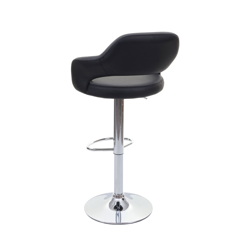 Tabouret de bar tabouret pivotant, avec dossier simili cuir - gris-noir