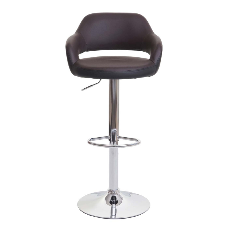 2x Tabouret de bar tabouret pivotant, avec dossier simili cuir - brun-noir