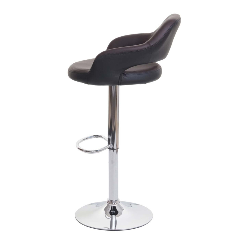 2x Tabouret de bar tabouret pivotant, avec dossier simili cuir - brun-noir