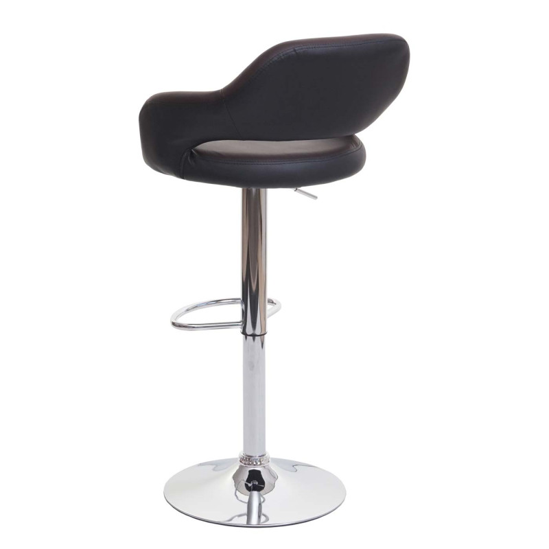 2x Tabouret de bar tabouret pivotant, avec dossier simili cuir - brun-noir