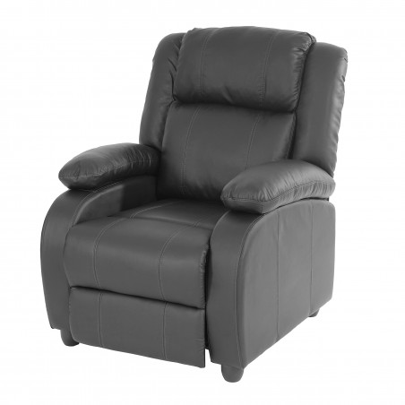 Fauteuil de télévision fauteuil relax, simili cuir balou noir