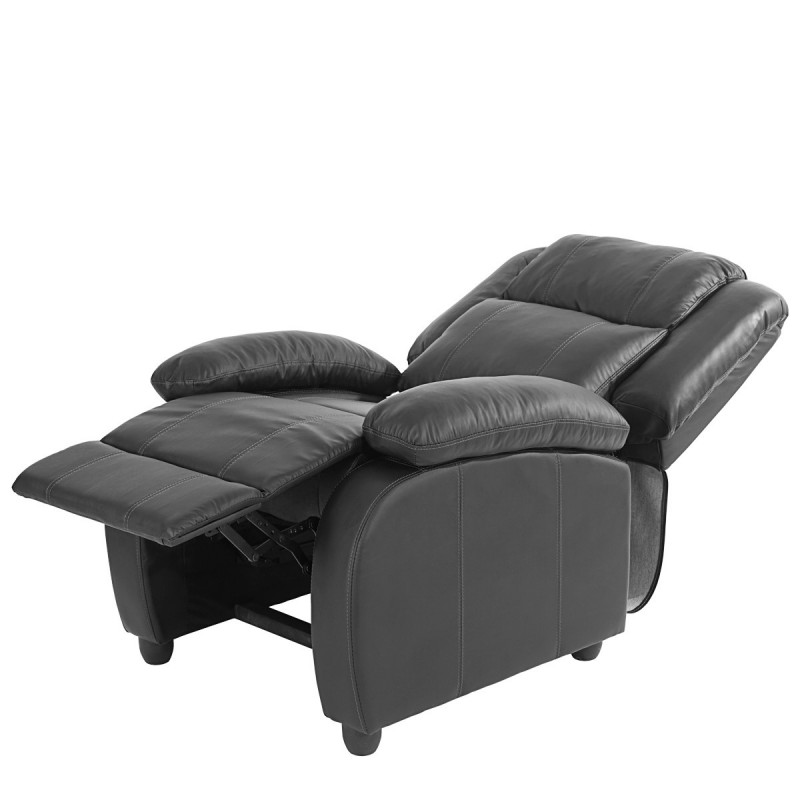 Fauteuil de télévision fauteuil relax, simili cuir balou noir
