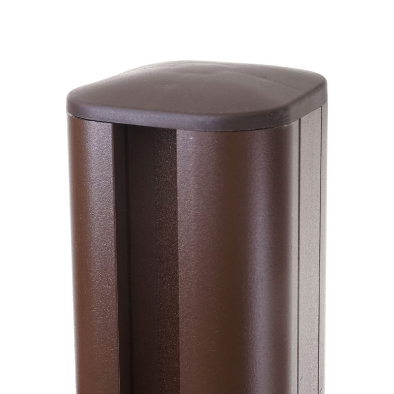 Poteau aluminium Sarthe-WPC clôture, poteau pilier, système enfichable - 240cm, brun