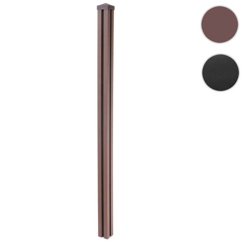 Poteau WPC Sarthe-WPC-Clôture, Poteau de pilier, système d'assemblage - 98cm, anthracite