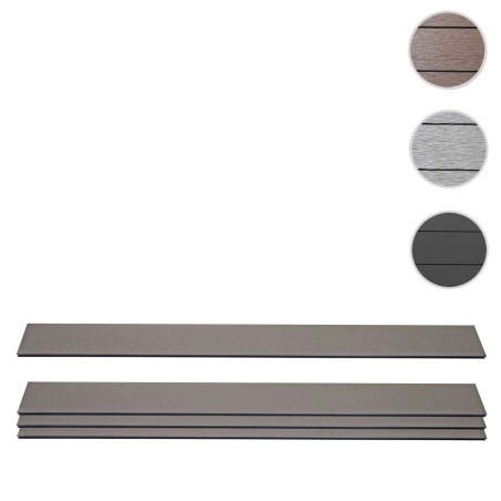 Lot de 4 lattes pour brise-vue en WPC Sarthe, planches brise-vent, approx. 1sqm - 180cm, anthracite