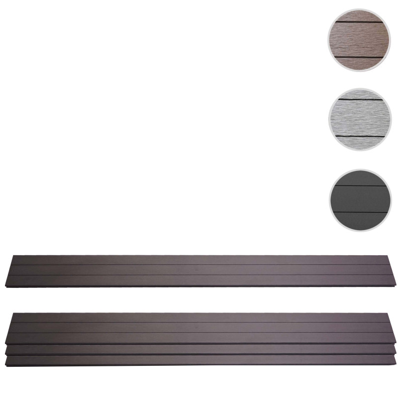 Lot de 4 lattes pour brise-vue en WPC Sarthe, planches brise-vent, approx. 1sqm - 180cm, anthracite