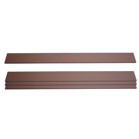 Lot de 4 lattes pour brise-vue en WPC Sarthe, planches brise-vent, approx. 1sqm - 180cm, brun