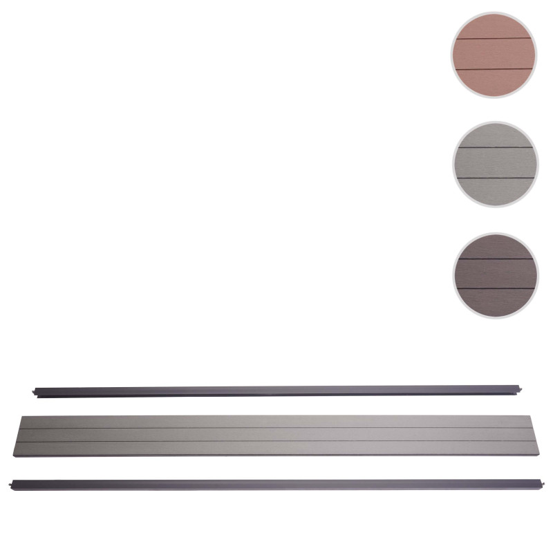 Set de finition pour brise-vue en WPC Sarthe, profil de finition, poteaux en aluminium - 90cm, anthracite