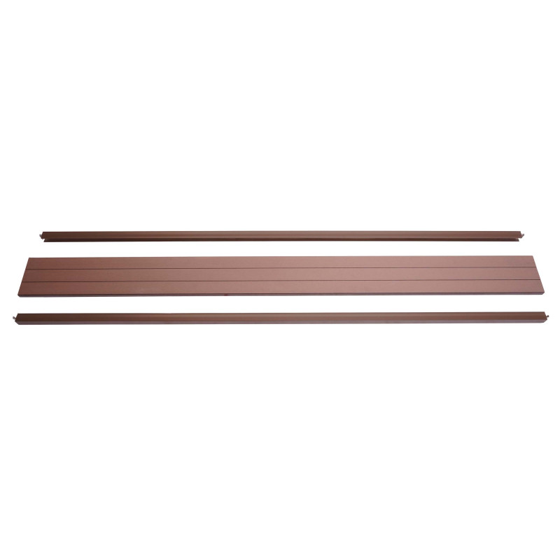 Set de finition pour brise-vue en WPC Sarthe, profil de finition brise-vent - 180cm, brun
