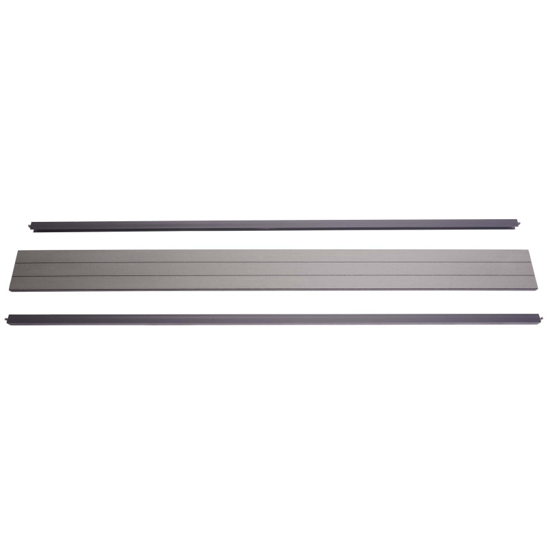Set de finition pour brise-vue en WPC Sarthe, profil de finition brise-vent - 180cm, gris