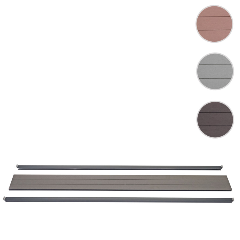 Set de finition pour brise-vue WPC Sarthe, profil de finition brise-vent, poteaux WPC - 90cm, anthracite