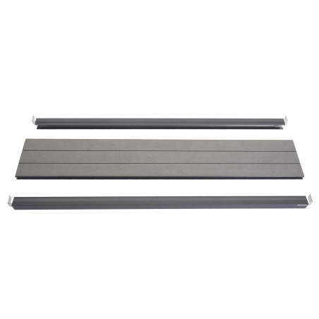 Set de finition pour brise-vue WPC Sarthe, profil de finition brise-vent, poteaux WPC - 90cm, gris