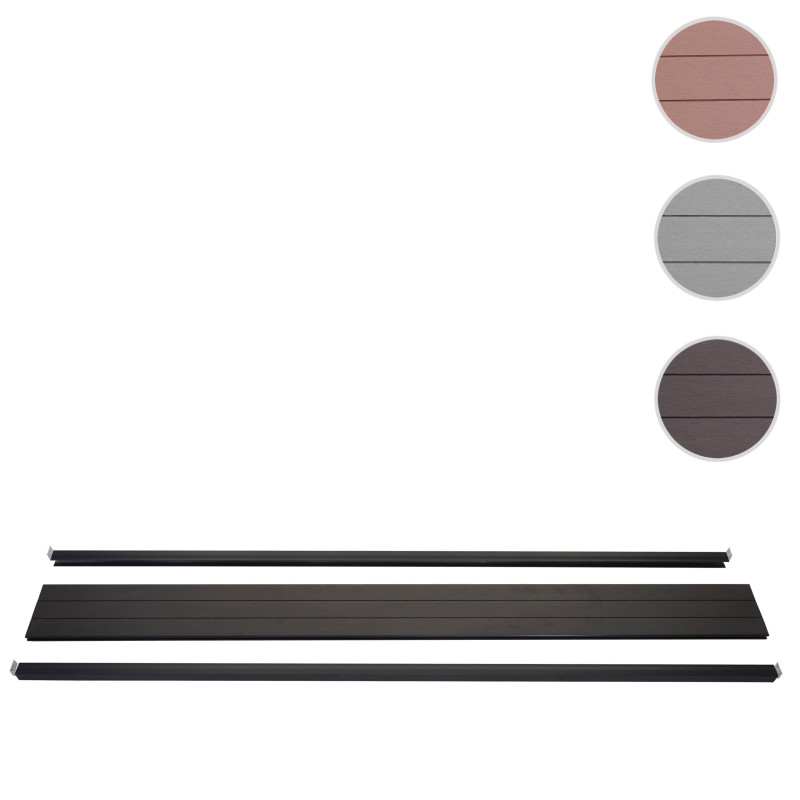 Set de finition pour brise-vue WPC Sarthe, profil de finition brise-vent, - 180cm, anthracite