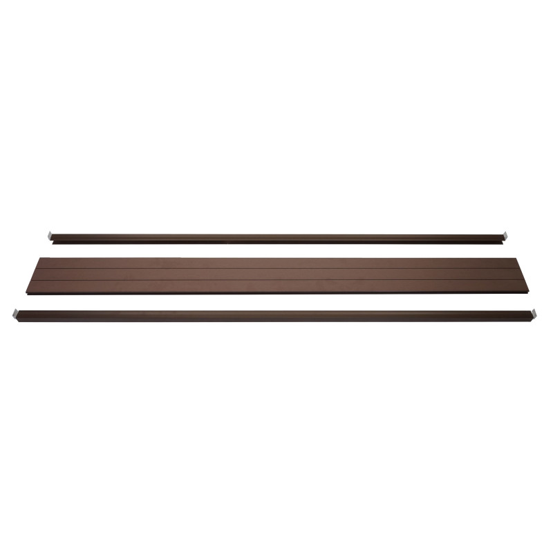 Set de finition pour brise-vue WPC Sarthe, profil de finition brise-vent, poteaux WPC - 180cm, brun