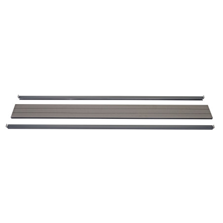 Set de finition pour brise-vue WPC Sarthe, profil de finition brise-vent, poteaux WPC - 180cm, gris