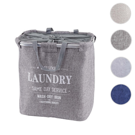 Bac à linge Panier à linge Bac à linge avec cordon de serrage 54x52x32cm 89l - bleu