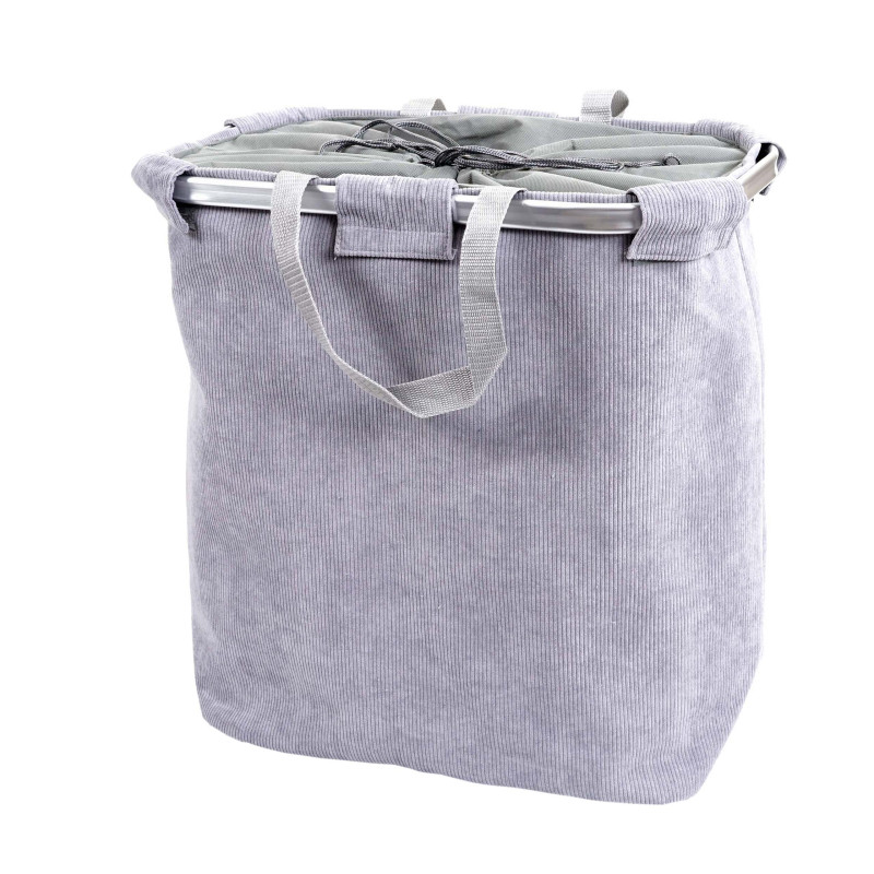 Bac à linge Panier à linge Bac à linge avec cordon de serrage 54x52x32cm 89l - gris