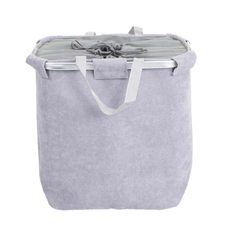 Bac à linge Panier à linge Bac à linge avec cordon de serrage 54x52x32cm 89l - gris