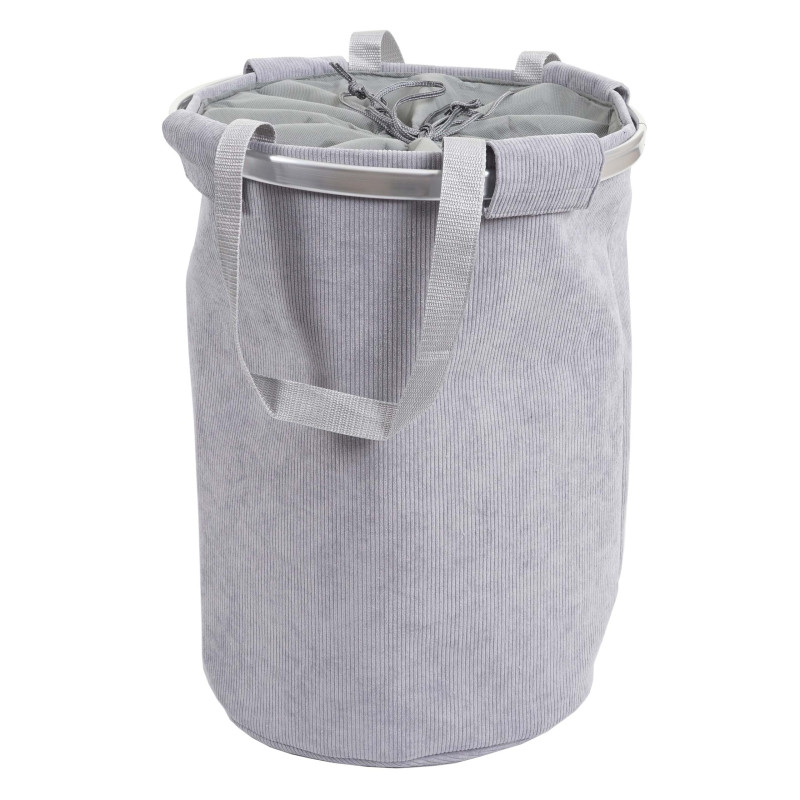 Bac à linge Sac à linge avec cordon de serrage, poignée 55x39cm 65l - gris