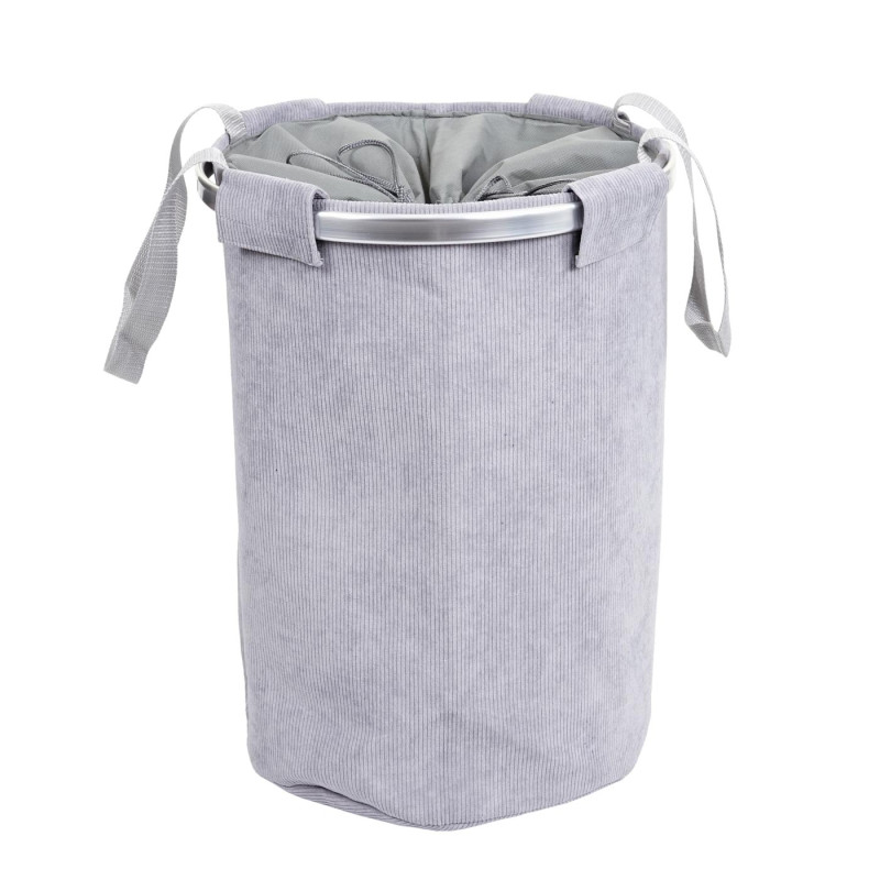 Bac à linge Sac à linge avec cordon de serrage, poignée 55x39cm 65l - gris