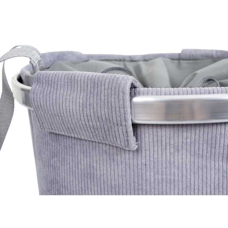 Bac à linge Sac à linge avec cordon de serrage, poignée 55x39cm 65l - gris