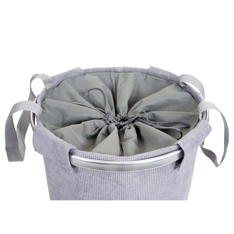 Bac à linge Sac à linge avec cordon de serrage, poignée 55x39cm 65l - gris