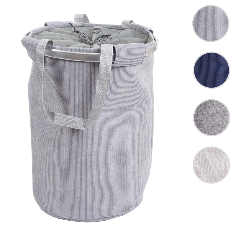 Bac à linge Sac à linge avec cordon de serrage, poignée 55x39cm 65l - gris