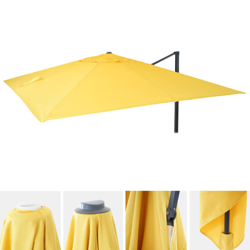 Toile pour parasol de luxe toile de remplacement pour parasol, 3,5x3,5m (Ø4,95m) 4kg - jaune