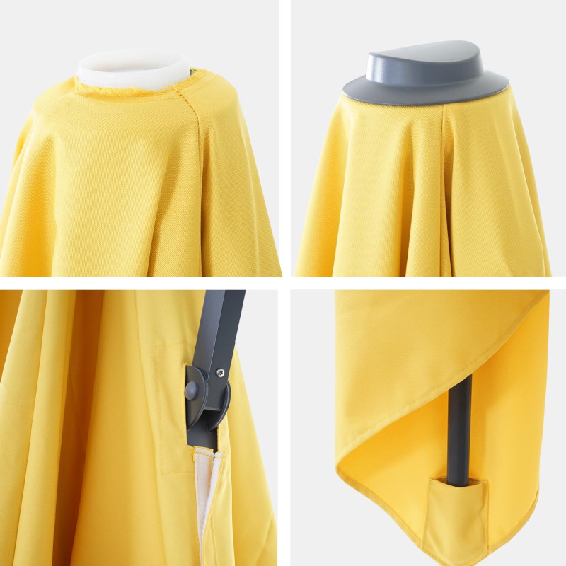 Toile pour parasol de luxe toile de remplacement pour parasol, 3,5x3,5m (Ø4,95m) 4kg - jaune