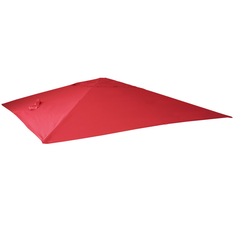 Revêtement pour parasol de luxe revêtement de remplacement, 3,5x3,5m (Ø4,95m) polyester 4kg - rouge