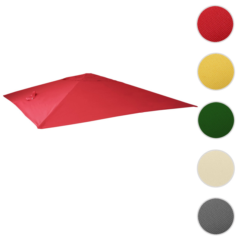 Revêtement pour parasol de luxe revêtement de remplacement, 3,5x3,5m (Ø4,95m) polyester 4kg - rouge
