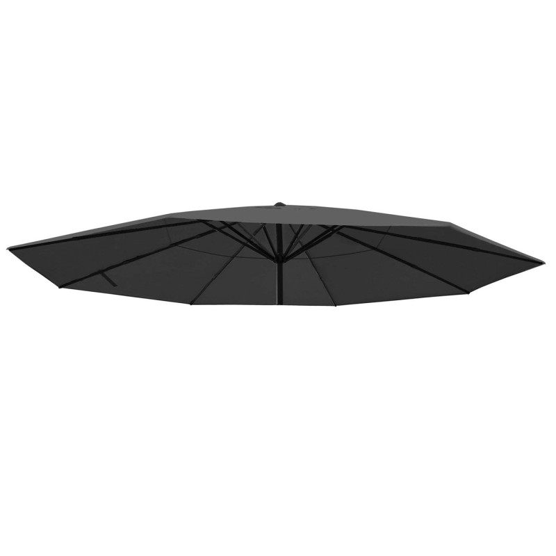 Toile pour parasol Meran Pro, parasol de marché gastronomique Ø 5m, polyester - anthracite